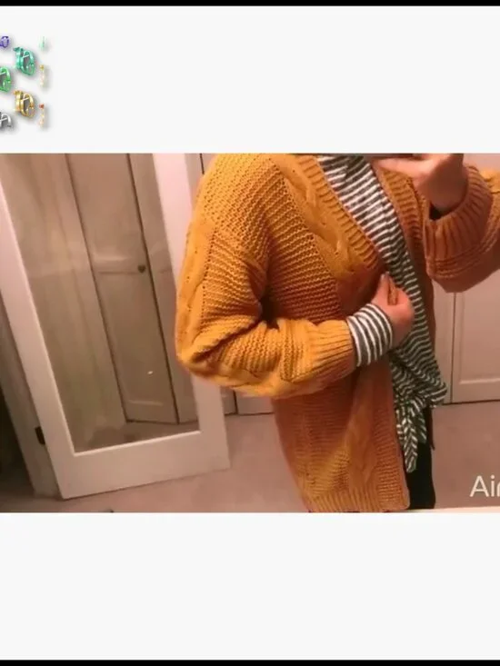 Oversized Chunky Cable Knit Cardigan Sweater Long Sleeve Open Front Cozy - Picture 7 of 7